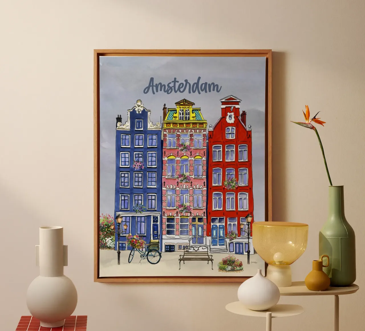 Amsterdam Lovers canvas by Ana Paula Hoppe