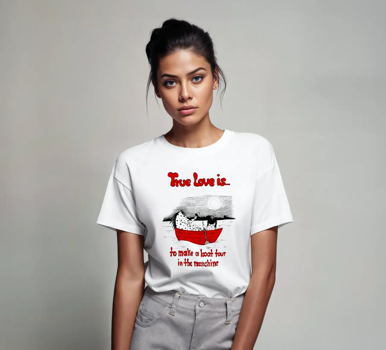 True Love is to make s boat tour in the moonshine t-shirt da Pferdemädchen