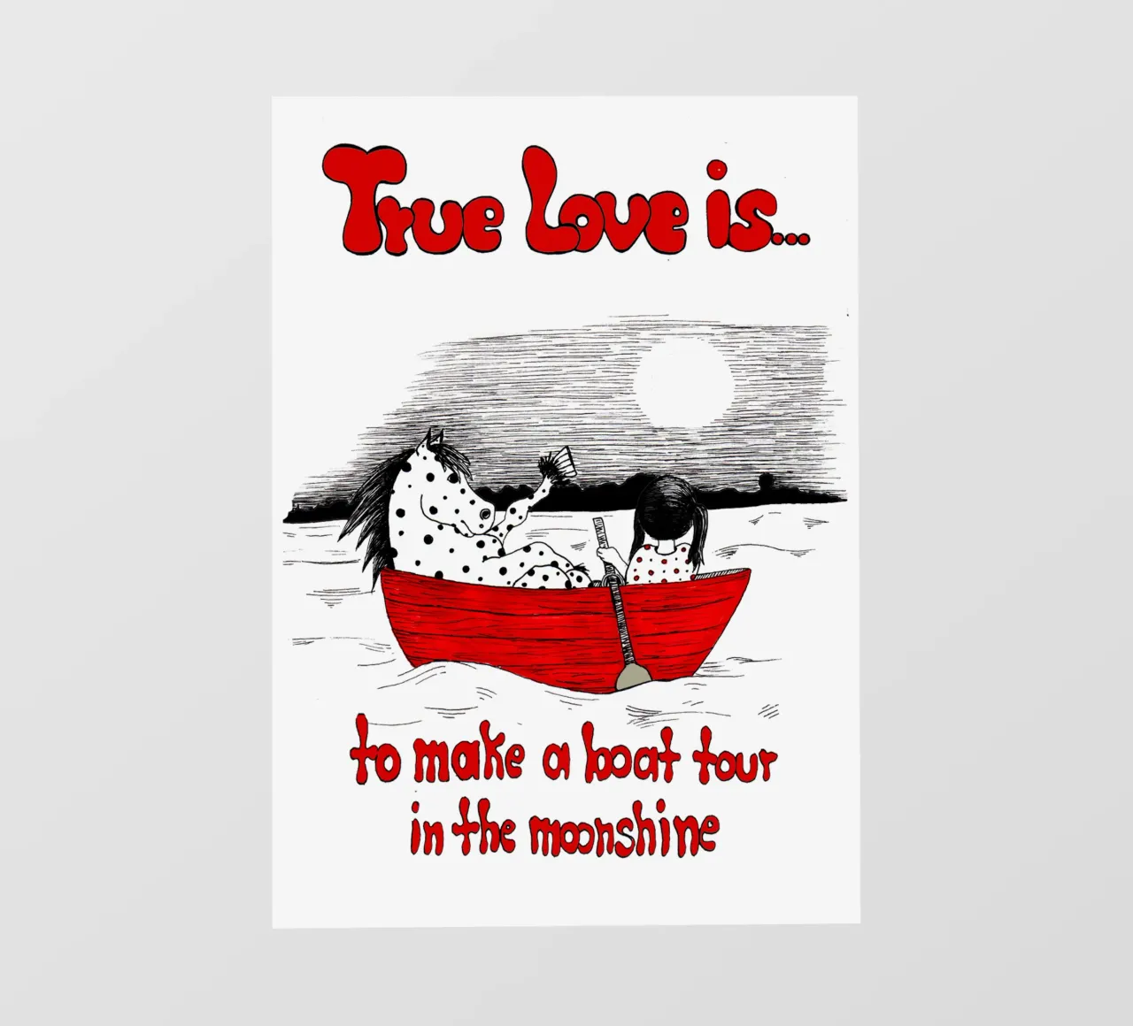 True Love is to make s boat tour in the moonshine telo in pvc da Pferdemädchen