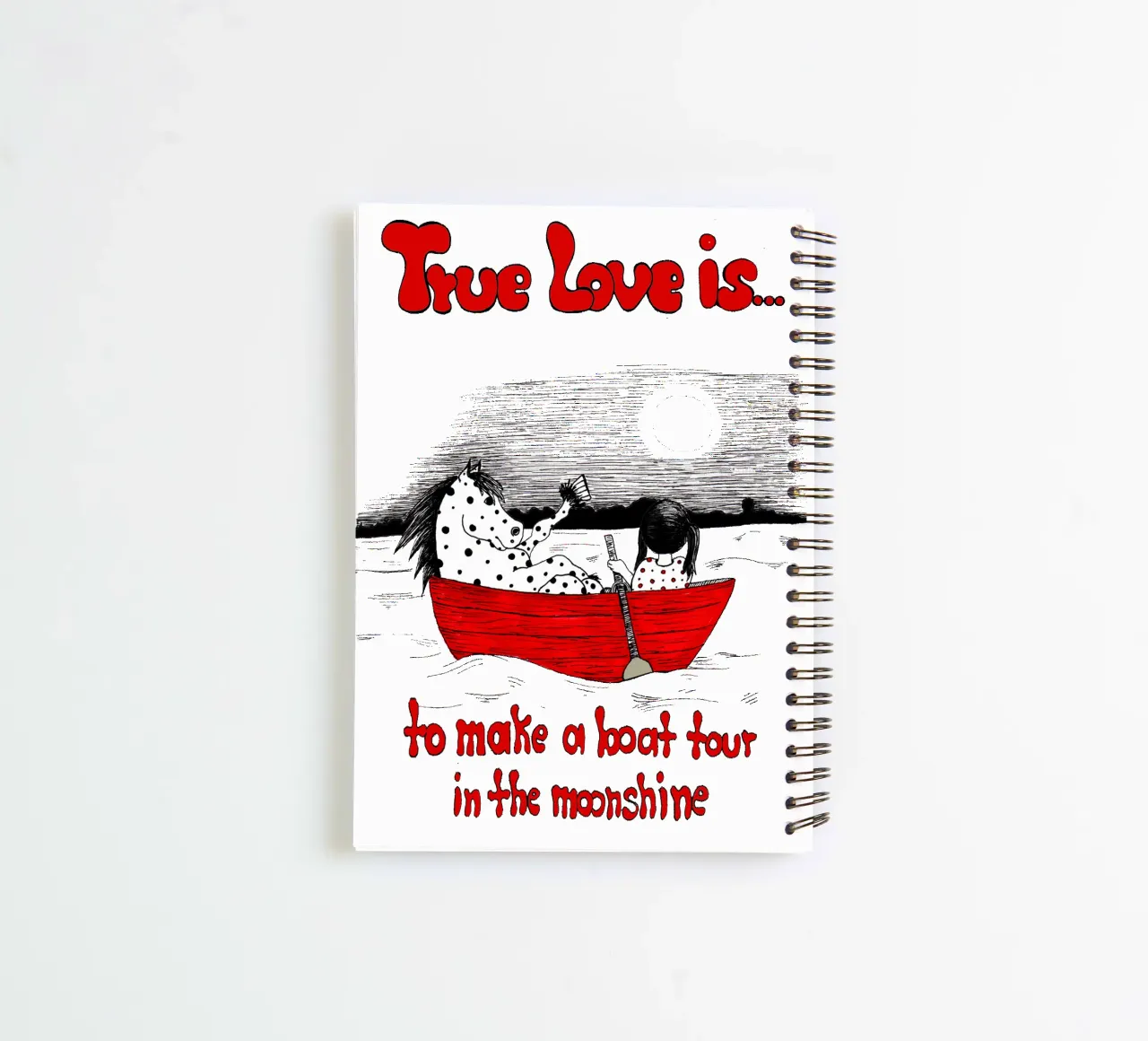 True Love is to make s boat tour in the moonshine spiral notebook by Pferdemädchen