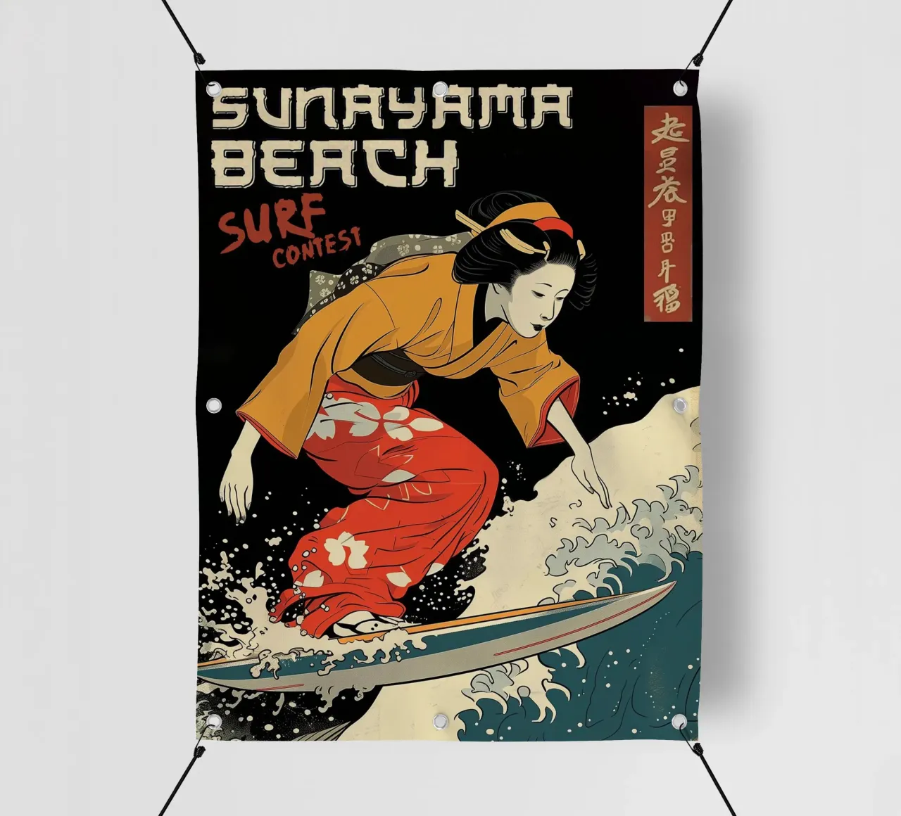 Geisha surfer telo in pvc da 2toastdesign