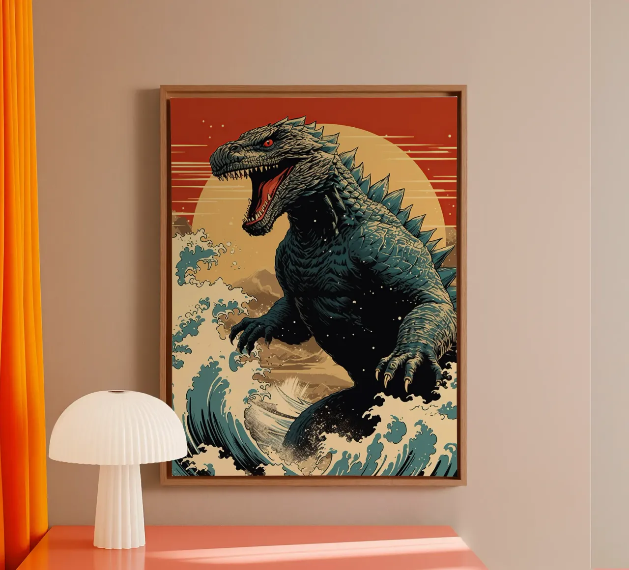 Monster and wave tela con Cornice a cassetta da 2toastdesign