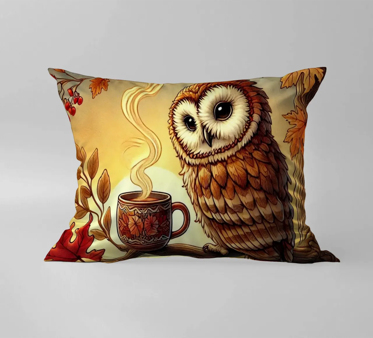 Gufo d'autunno Serenity cuscino da FluffyToons