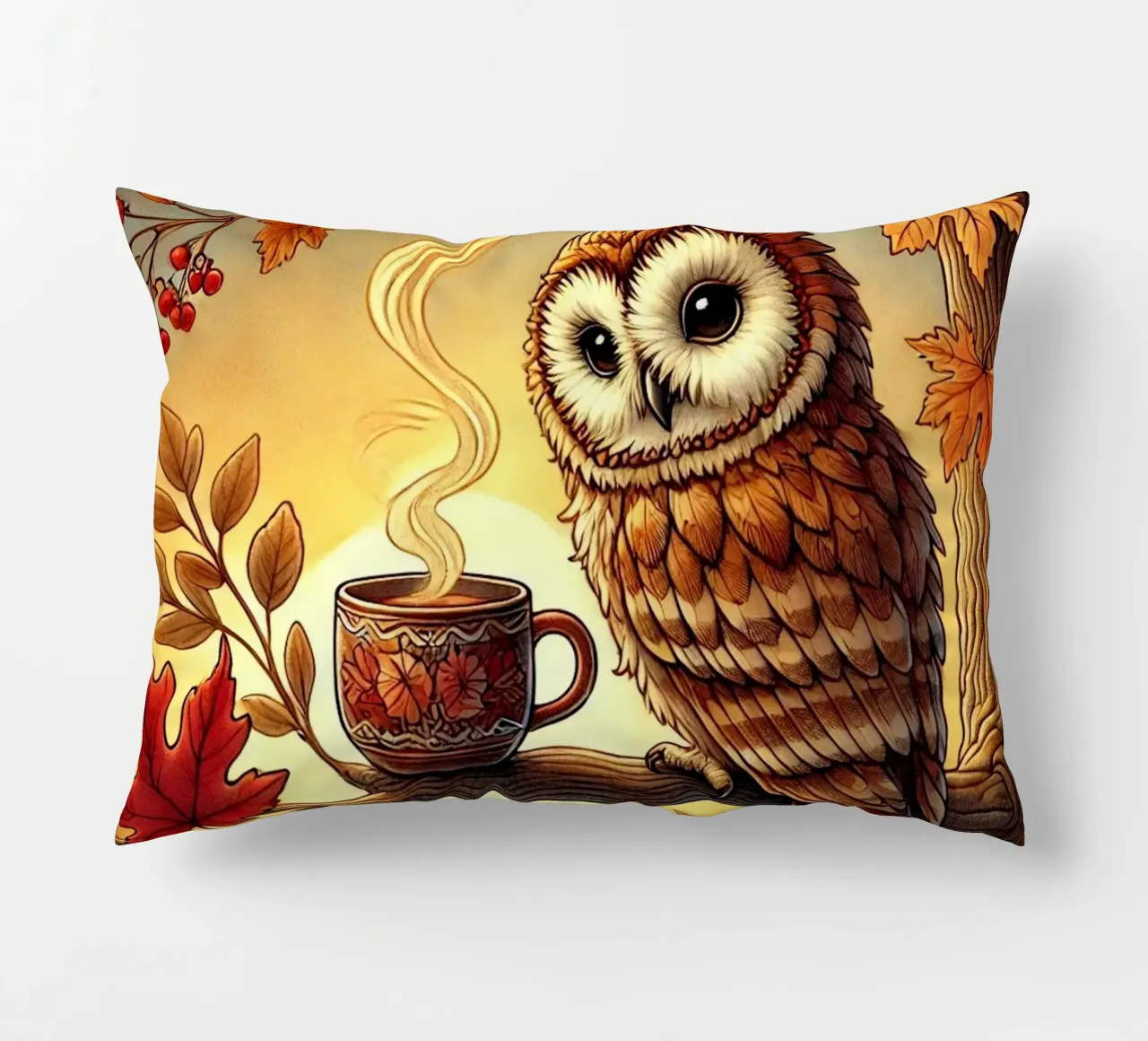 Gufo d'autunno Serenity cuscino da FluffyToons