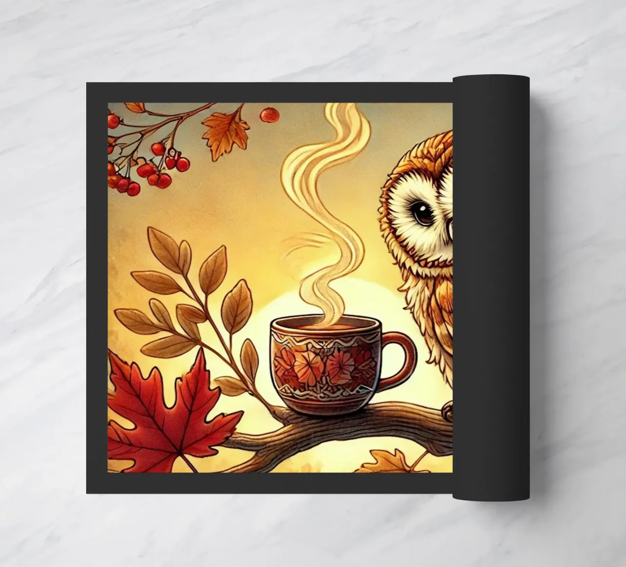 Gufo d'autunno Serenity zerbino da FluffyToons