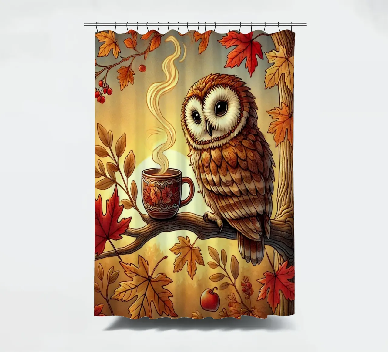 Gufo d'autunno Serenity tenda da doccia da FluffyToons