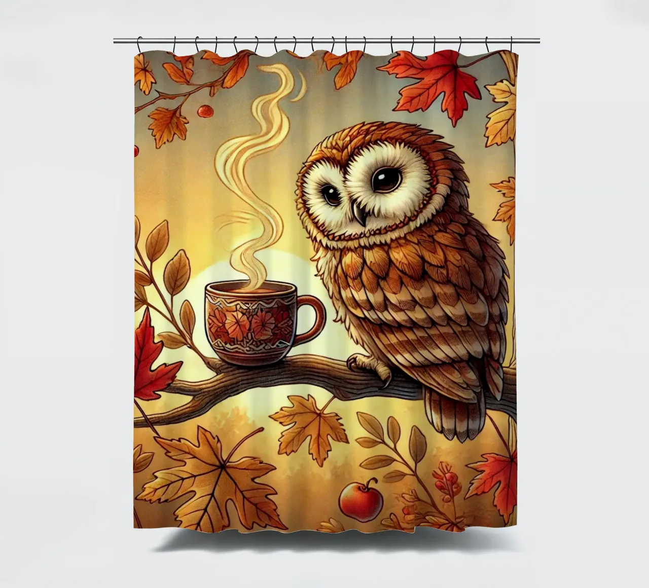 Gufo d'autunno Serenity tenda da doccia da FluffyToons