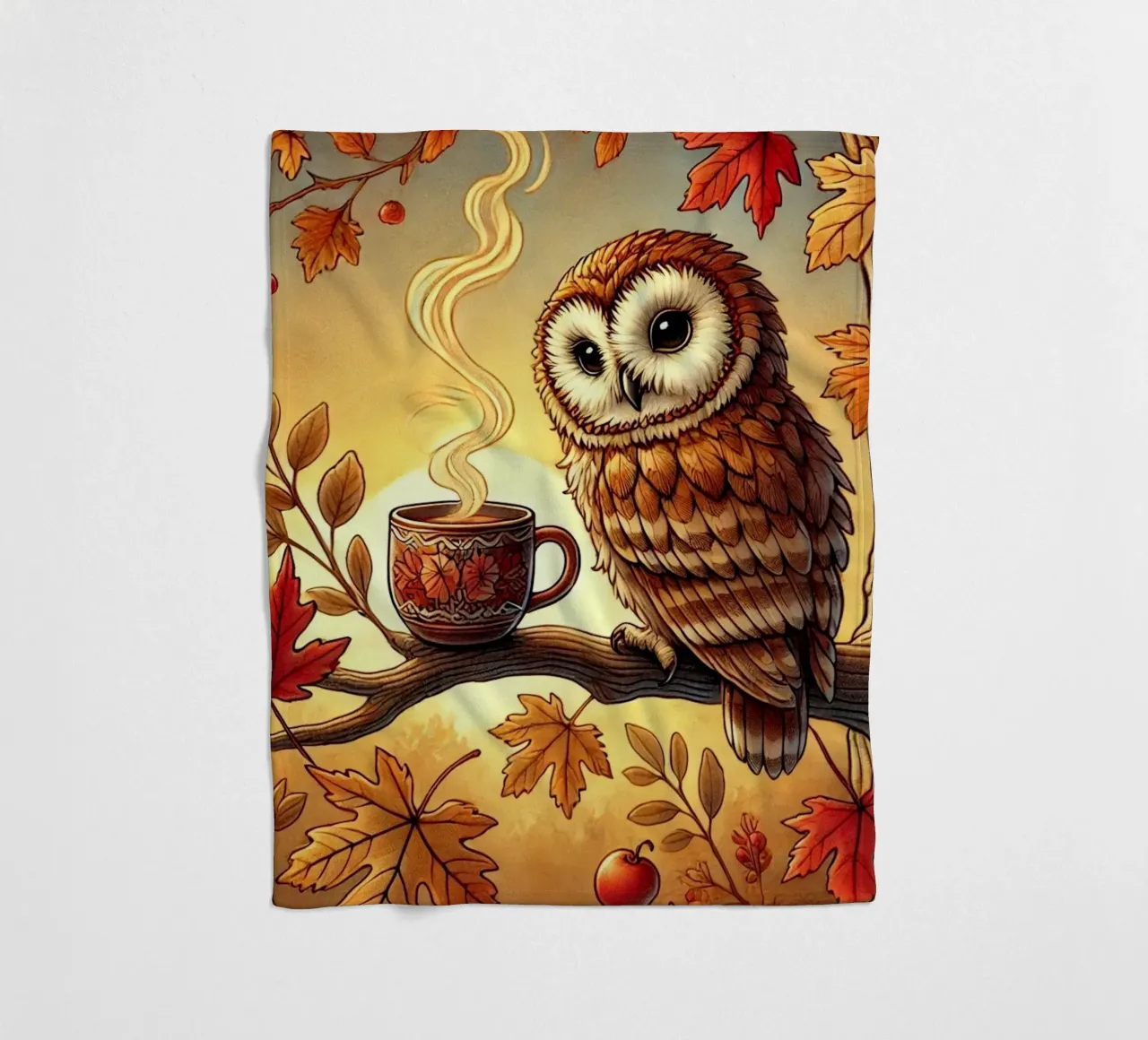 Gufo d'autunno Serenity coperta in pile da FluffyToons