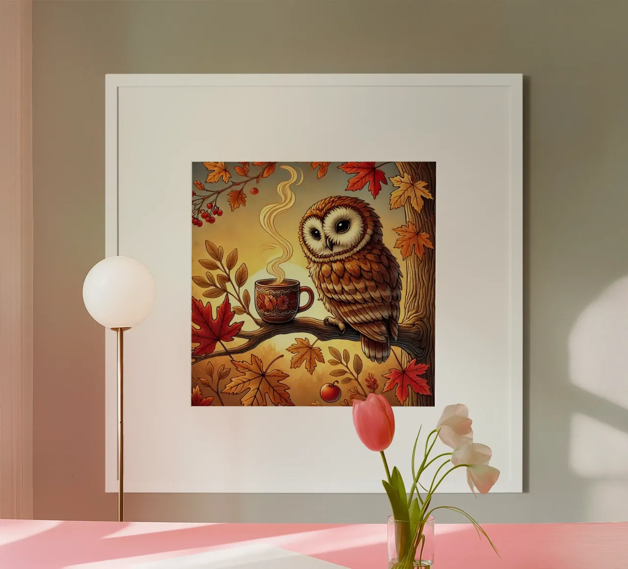 Gufo d'autunno Serenity carta hahnemühle da FluffyToons