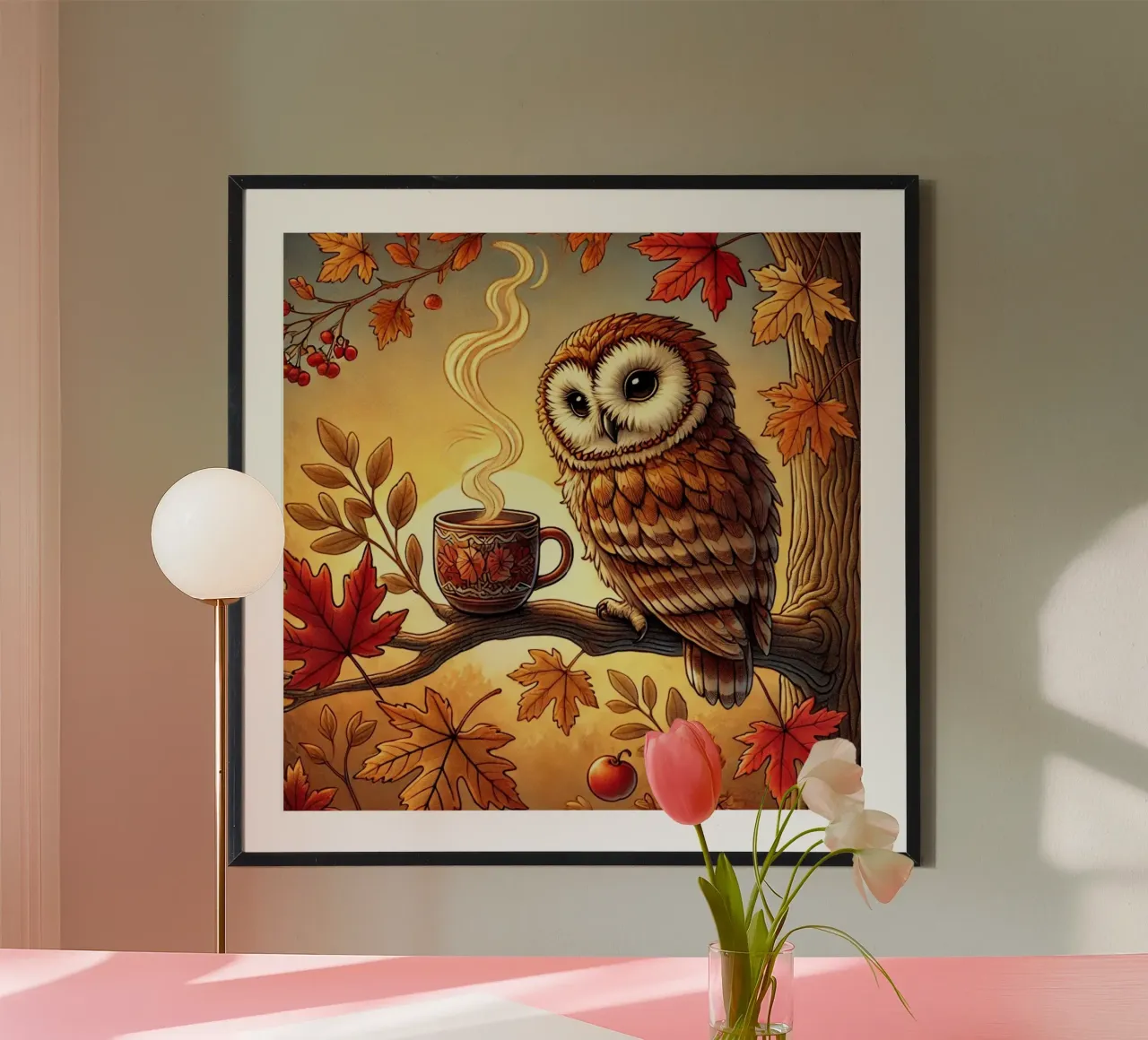 Gufo d'autunno Serenity carta hahnemühle da FluffyToons