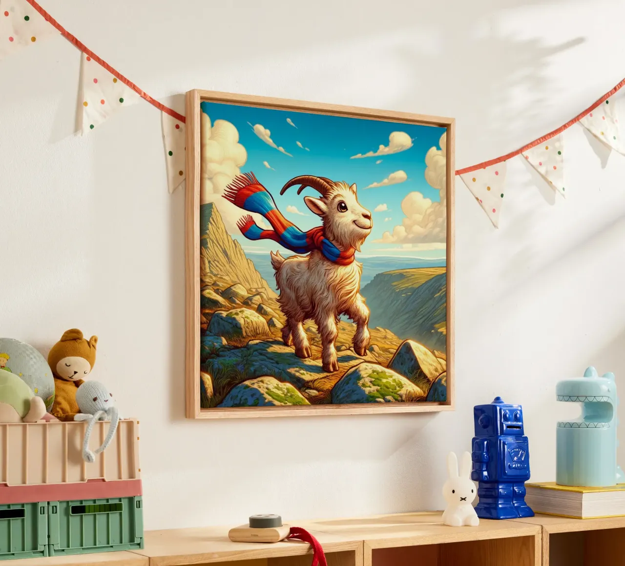 Avontuurlijke berggeit canvas met Baklijst van FluffyToons