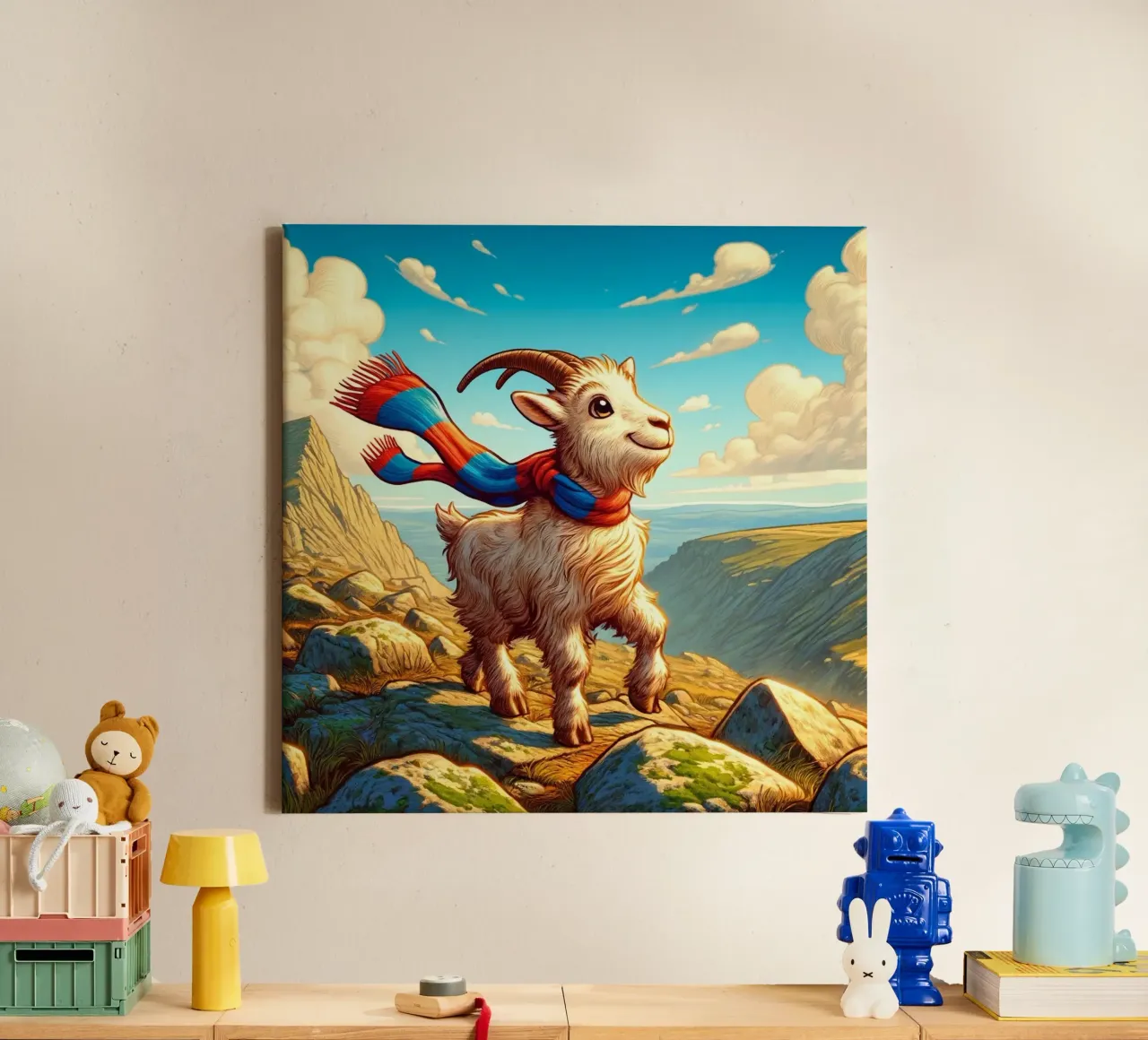 Avontuurlijke berggeit canvas met Baklijst van FluffyToons