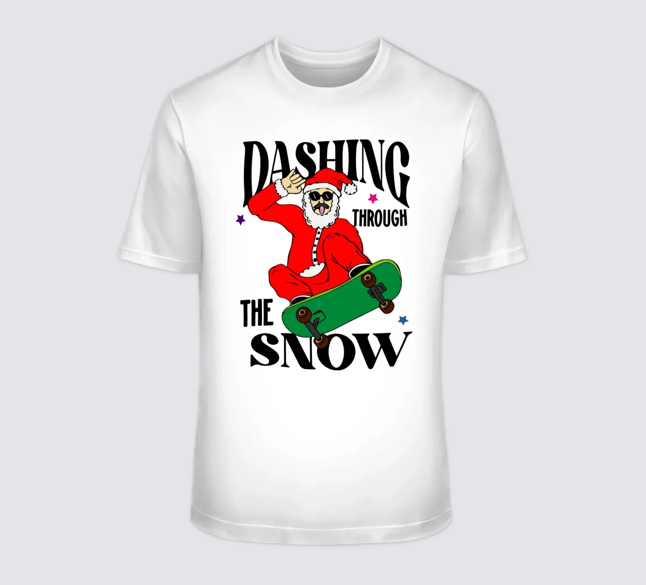 Babbo Natale che sfreccia sulla neve t-shirt da onefeelshop