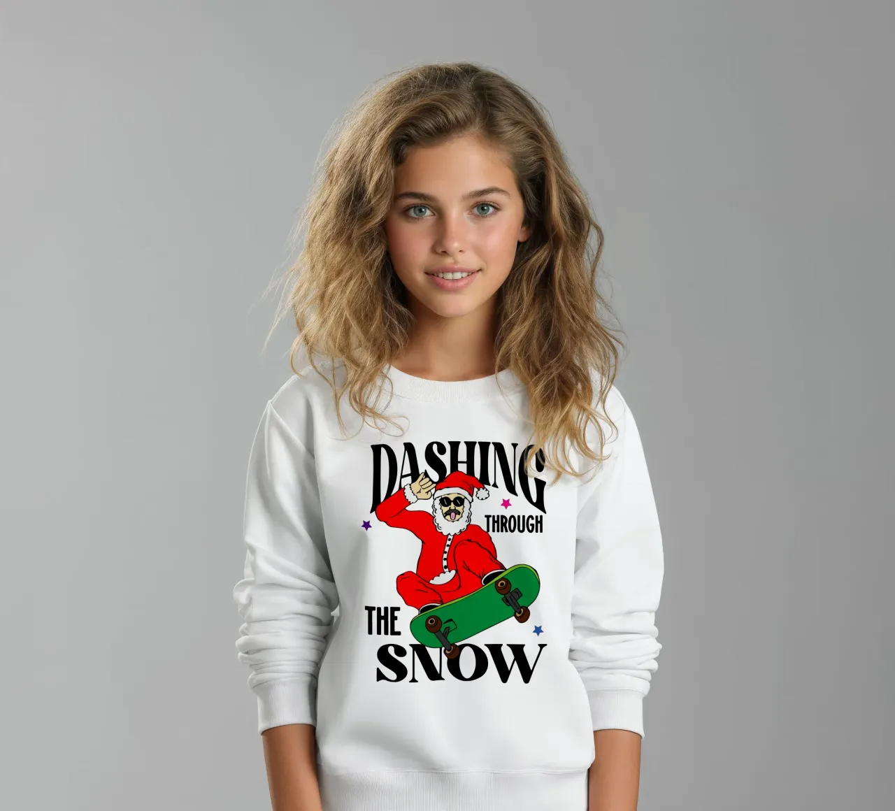Babbo Natale che sfreccia sulla neve felpa bambino da onefeelshop