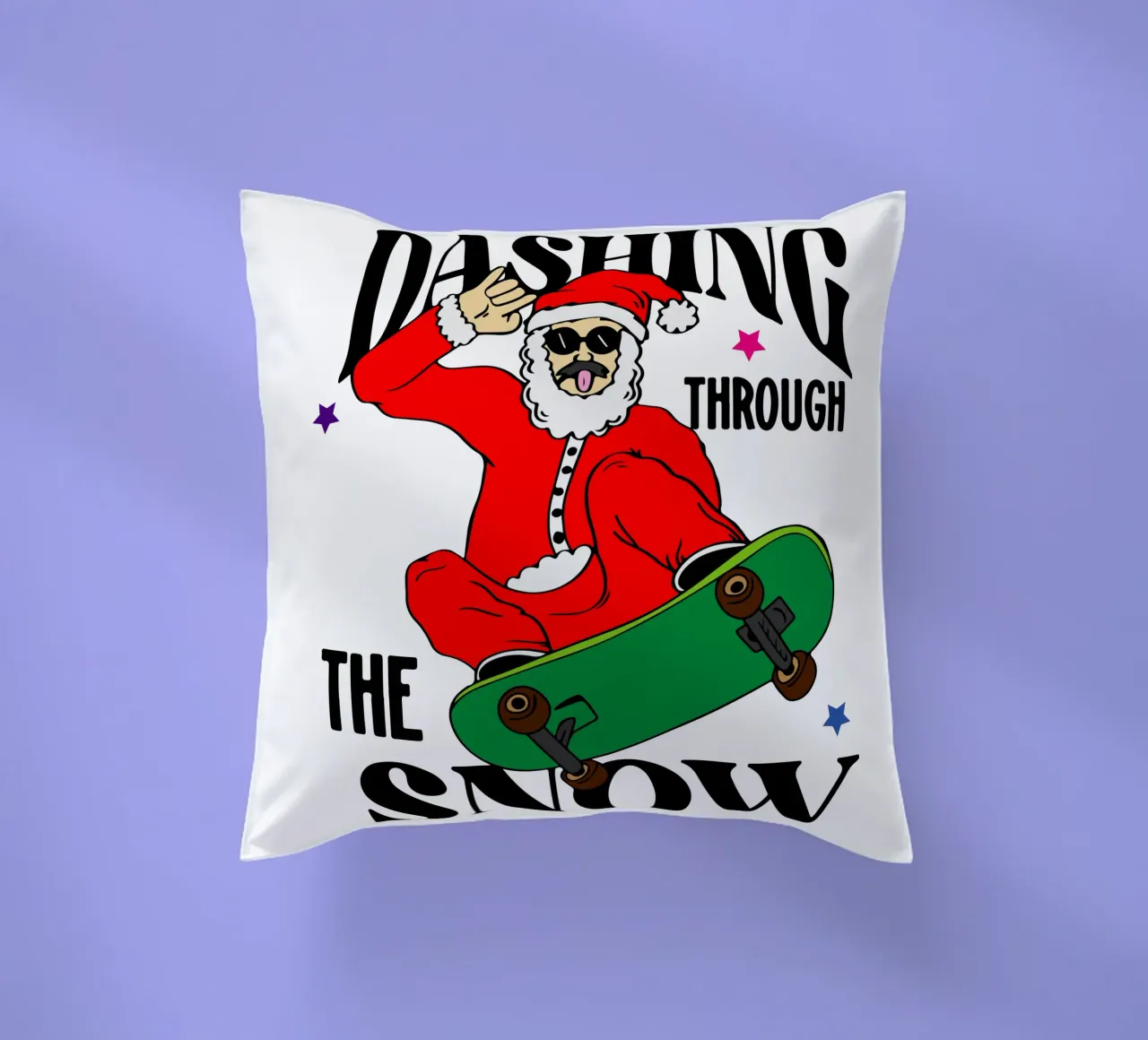 Babbo Natale che sfreccia sulla neve cuscino da onefeelshop
