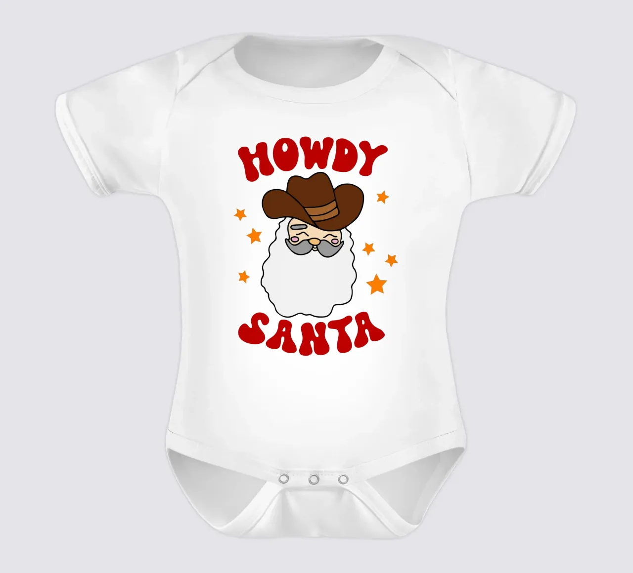 Howdy Kerstman Grappig Kunstontwerp babyrompertje korte mouwen van onefeelshop