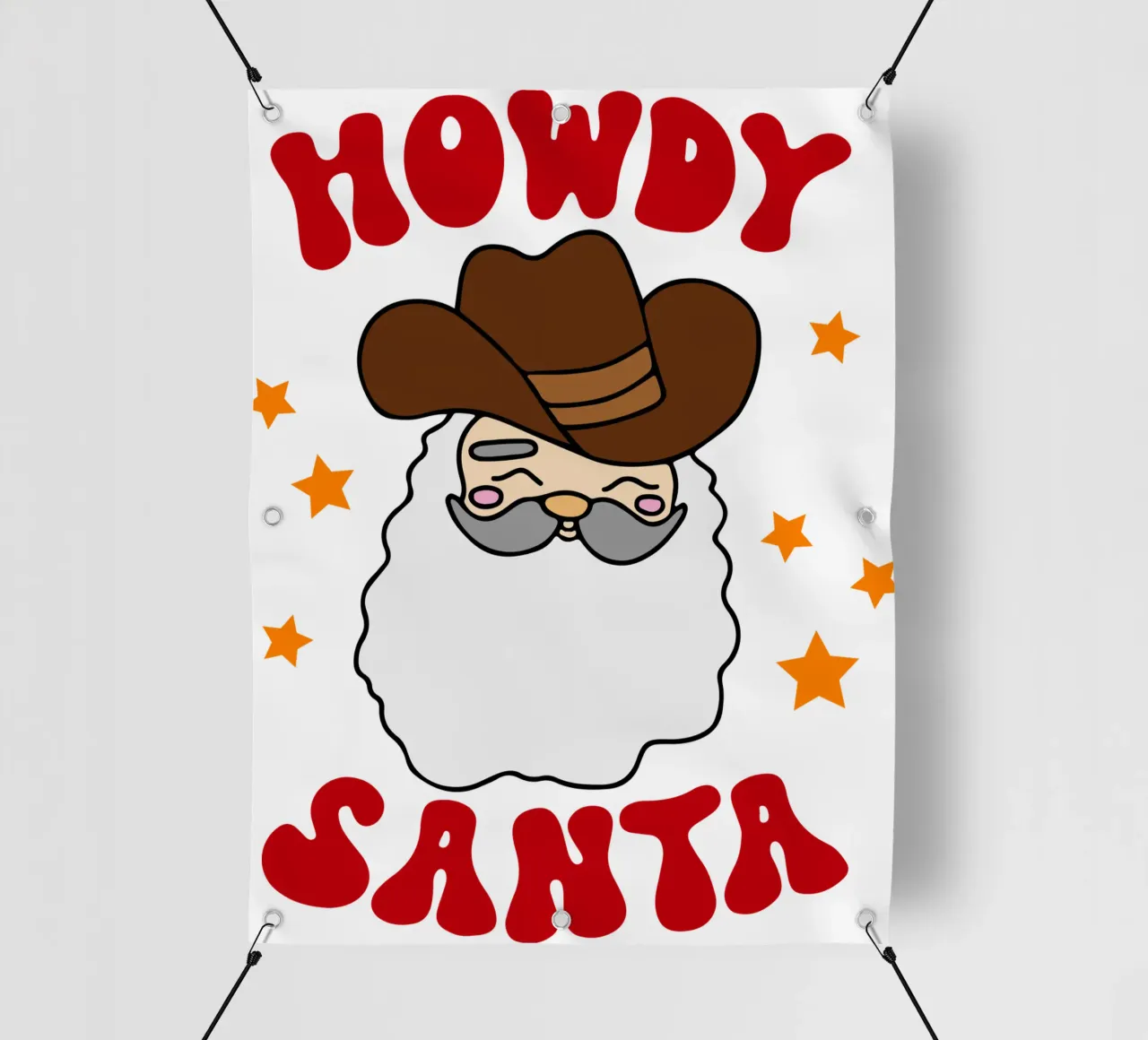 Howdy Santa Funny Art Design telo in pvc da onefeelshop