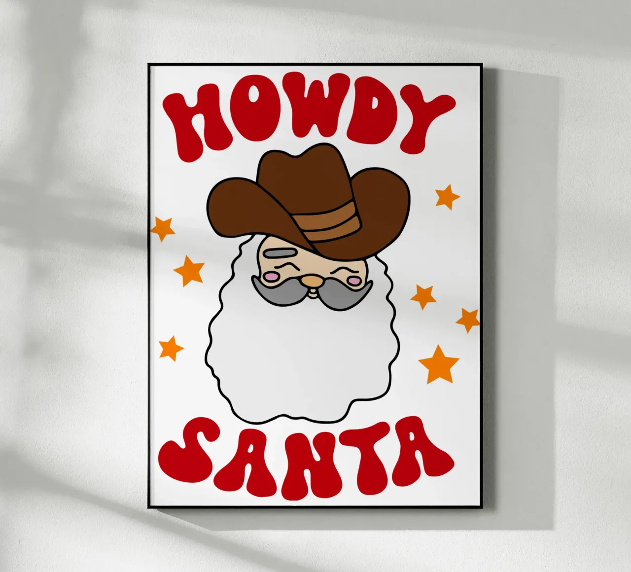 Howdy Kerstman Grappig Kunstontwerp acryl van onefeelshop