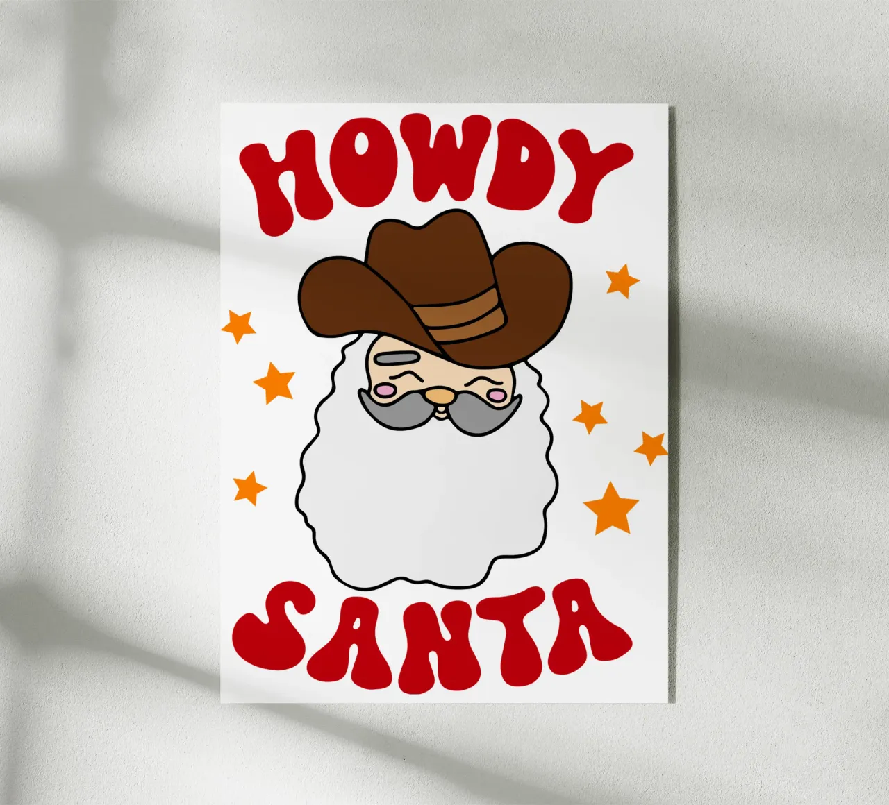 Howdy Kerstman Grappig Kunstontwerp acryl van onefeelshop