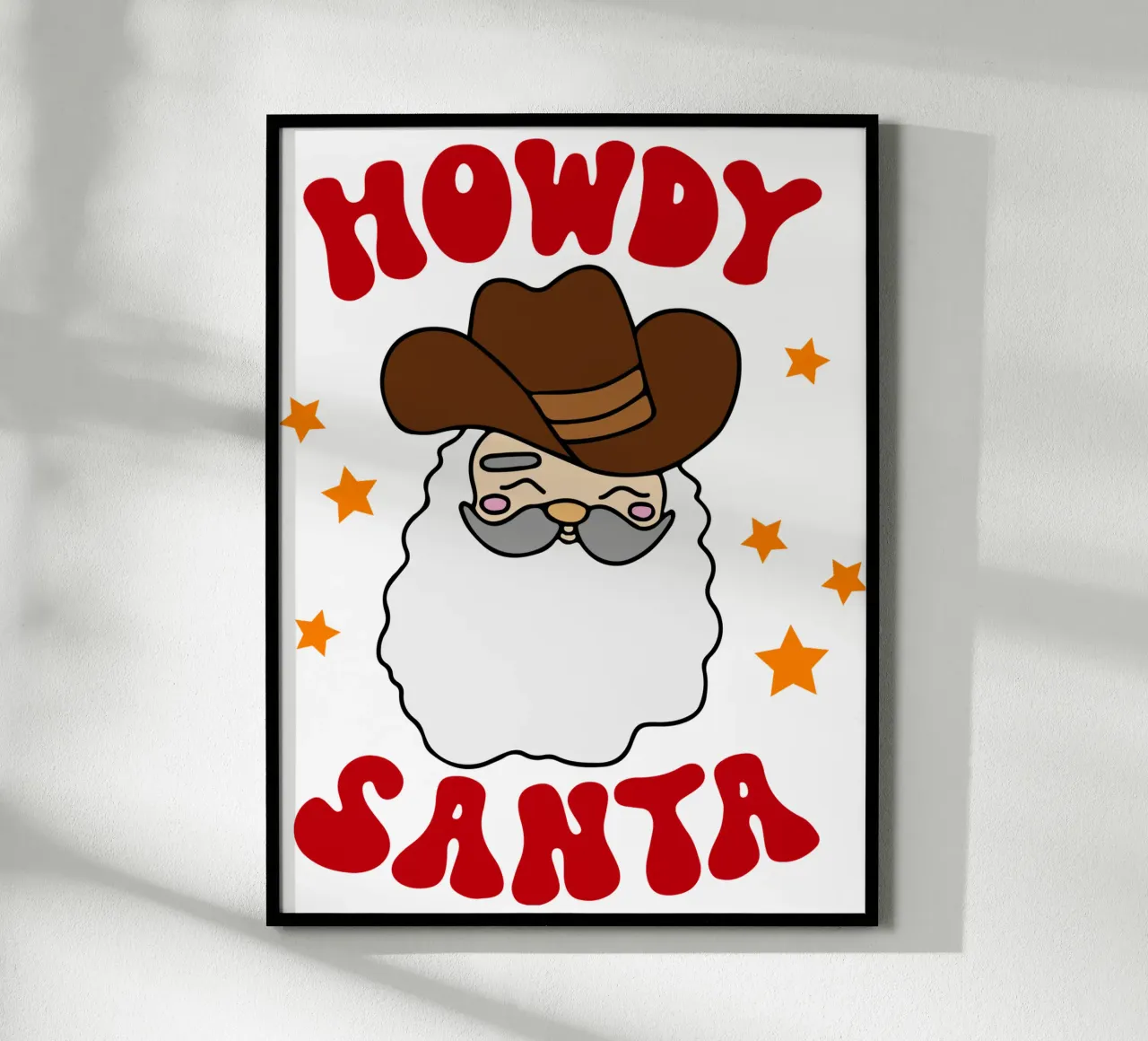 Howdy Kerstman Grappig Kunstontwerp hahnemühle van onefeelshop