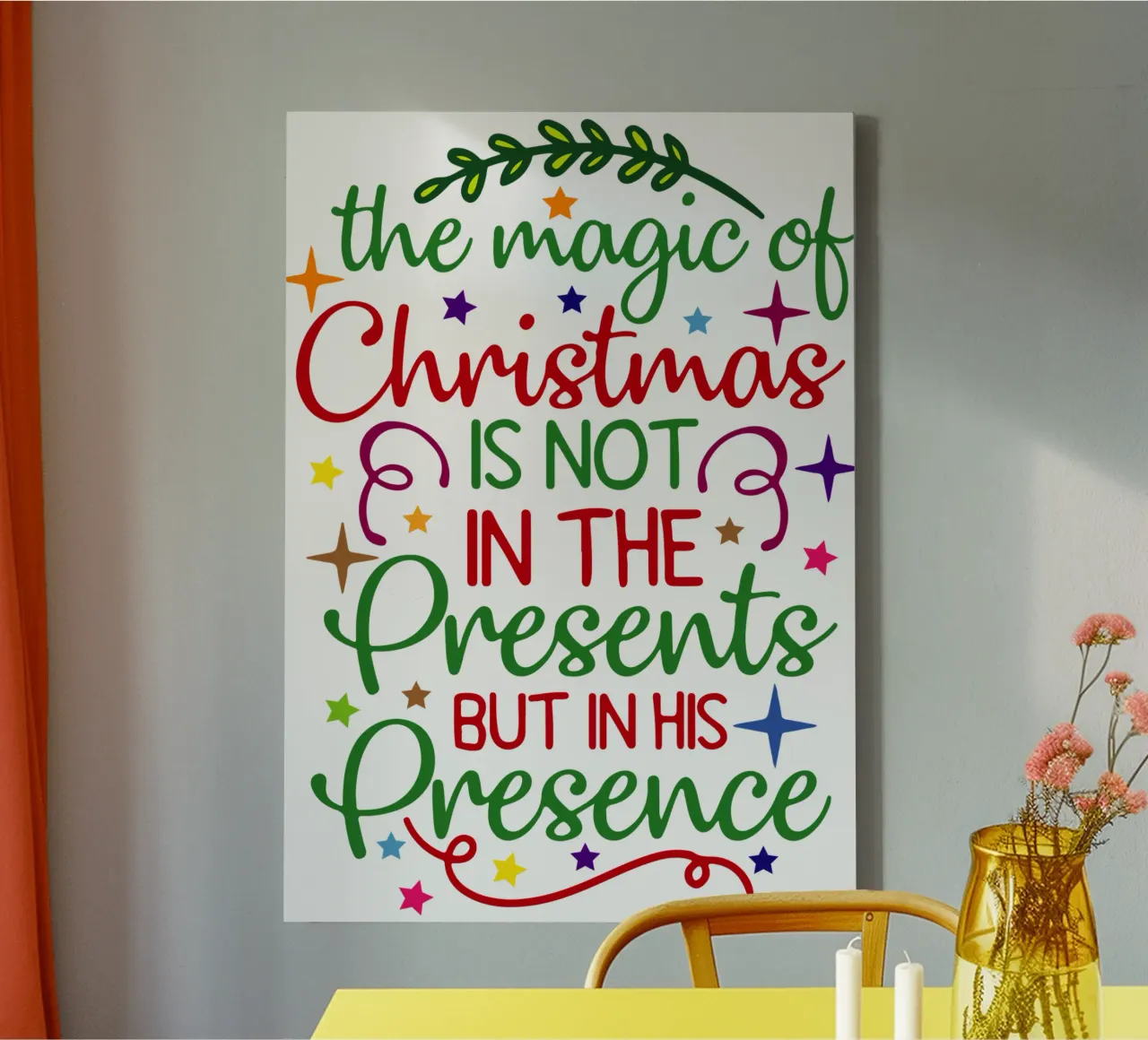 la magia del natale tela con Cornice a cassetta da onefeelshop