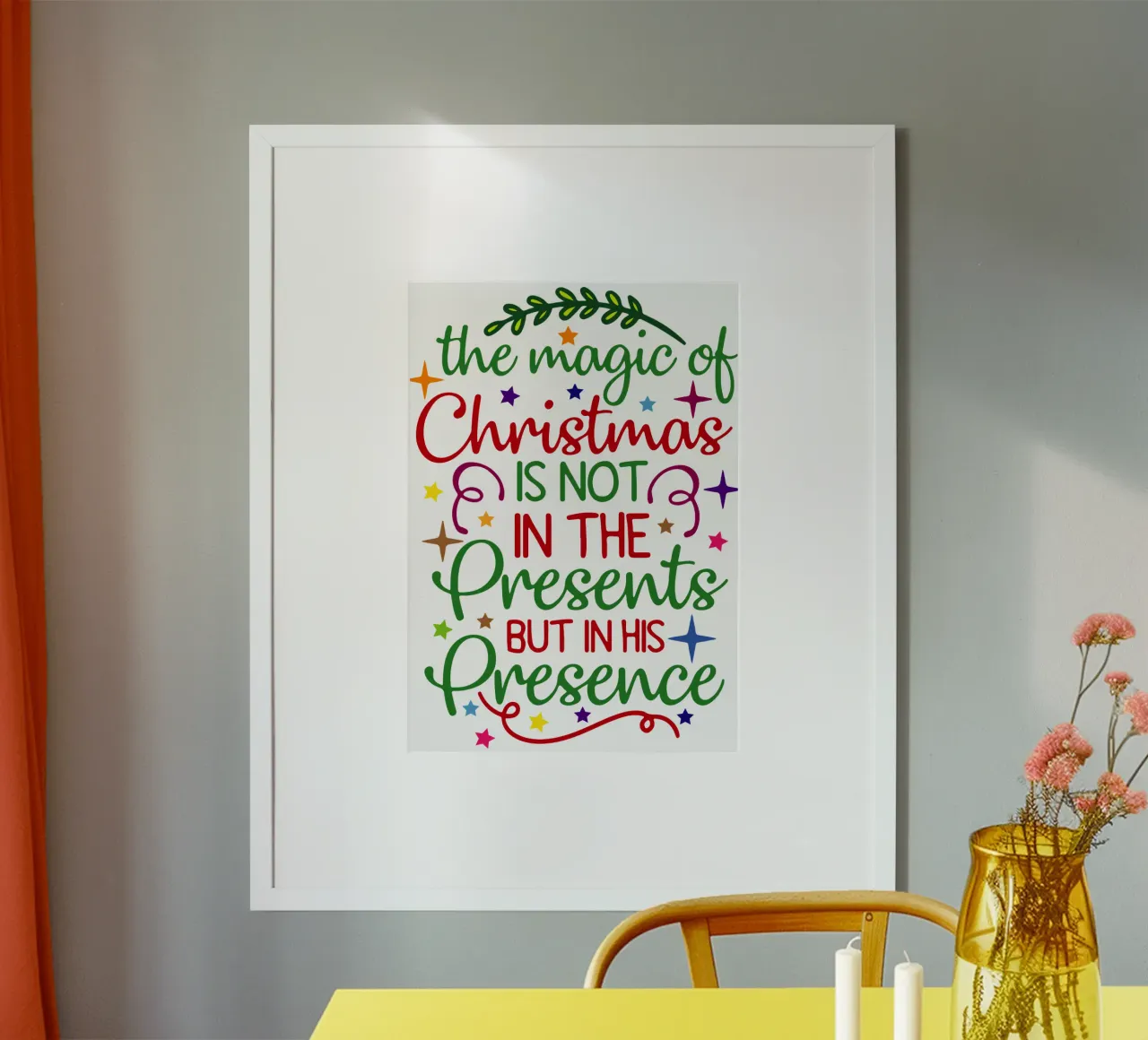 la magia del natale poster con telaio in plastica da onefeelshop