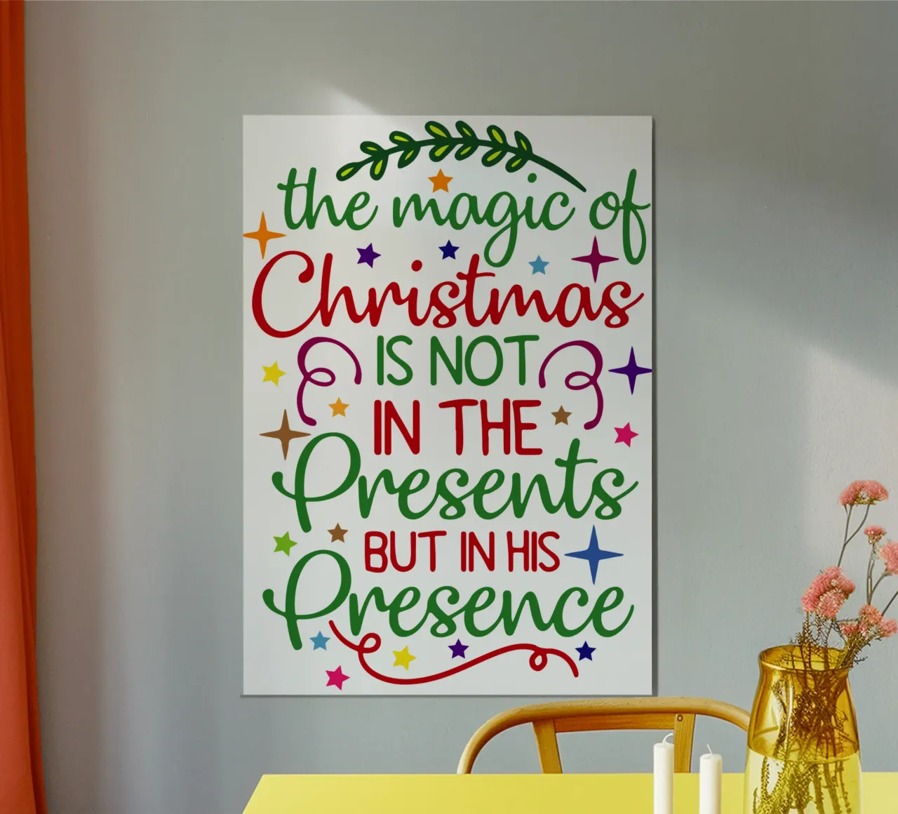 la magia del natale poster con telaio in plastica da onefeelshop