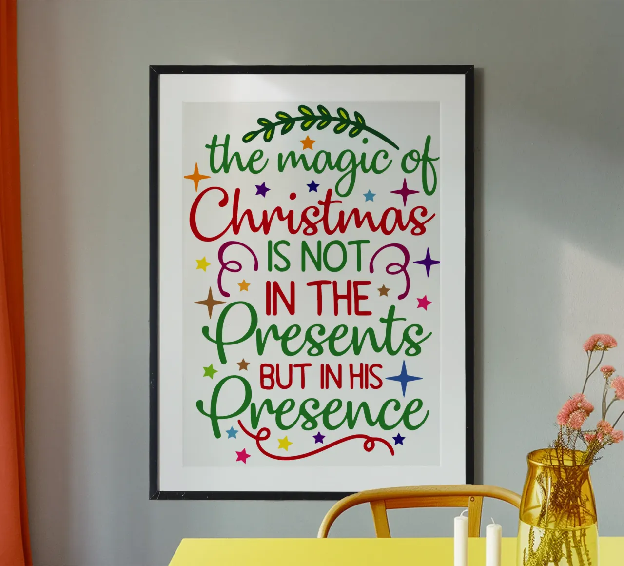 la magia del natale poster con telaio in plastica da onefeelshop
