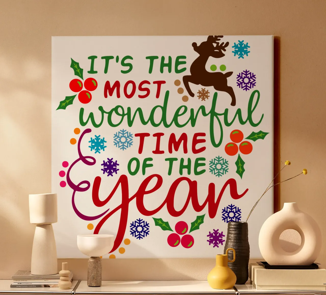 it's most wonderful time of the year canvas by onefeelshop