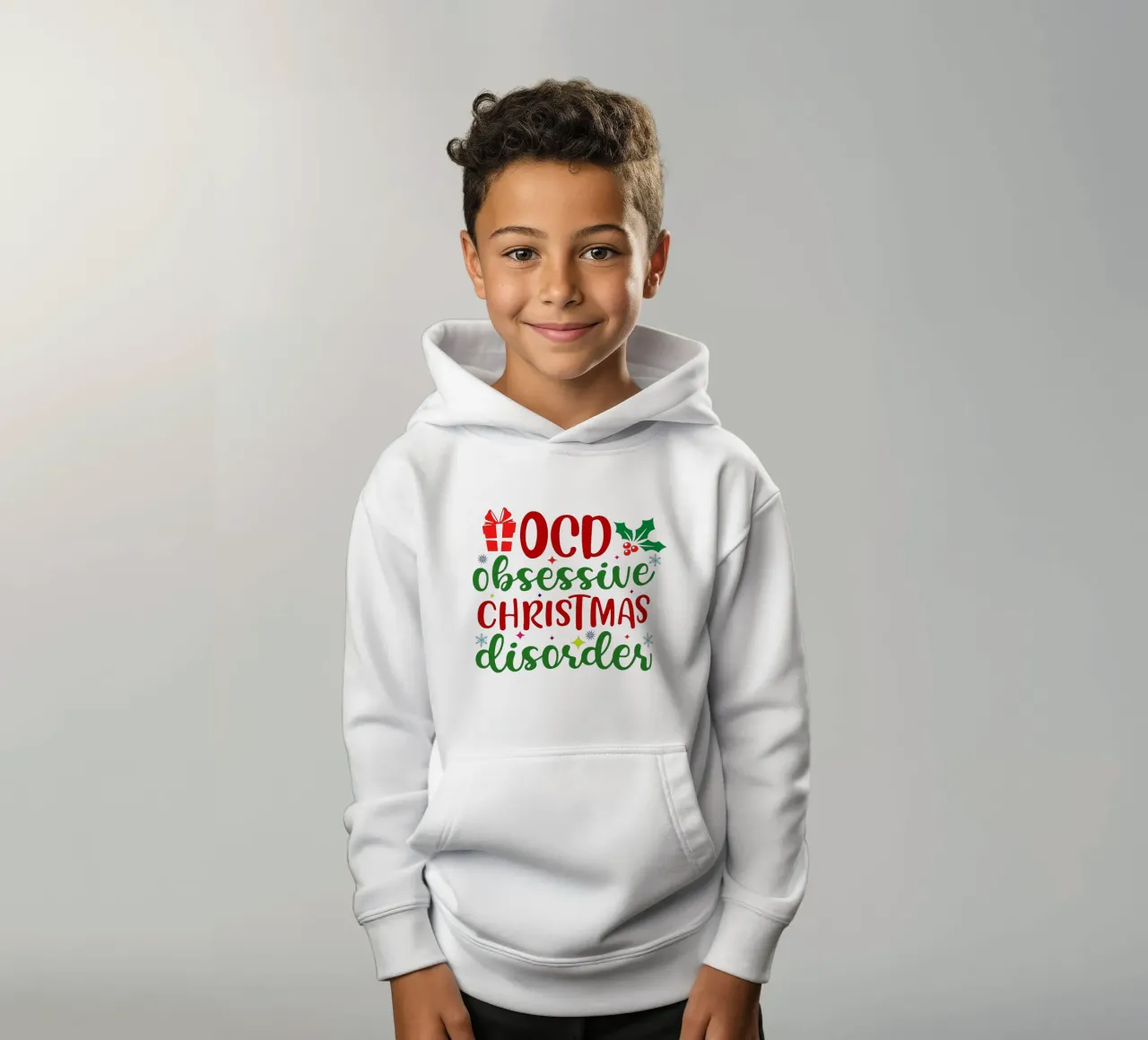 OCD : Disturbo Ossessivo Natalizio felpa bambino con cappuccio da onefeelshop