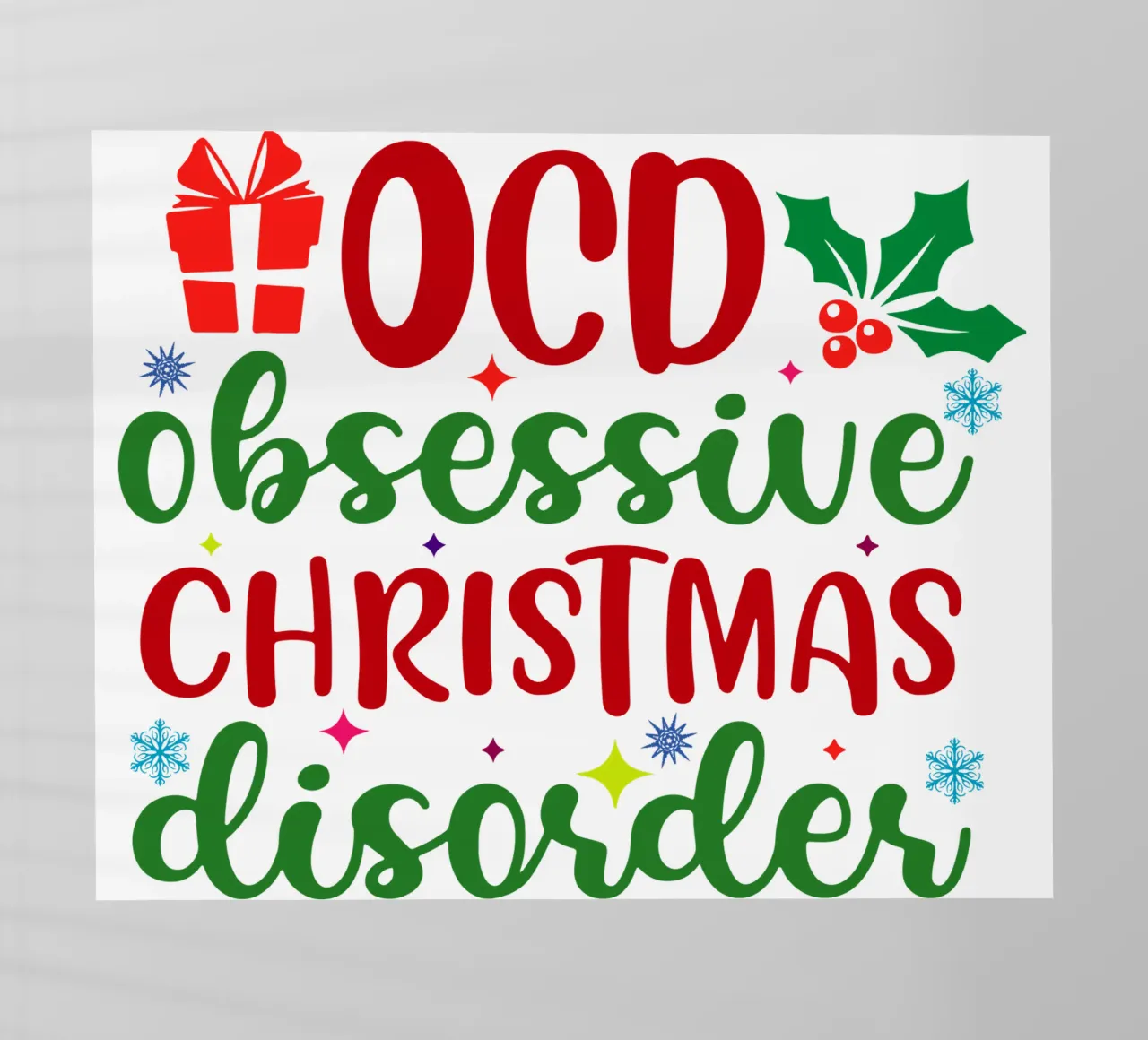OCD : Disturbo Ossessivo Natalizio pellicola backlit da onefeelshop