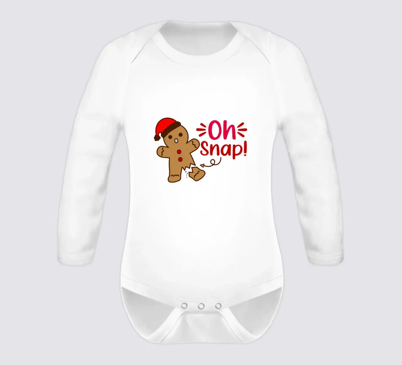Oh Snap Lebkuchen Weihnachtskuchen Langarm Babybody von onefeelshop