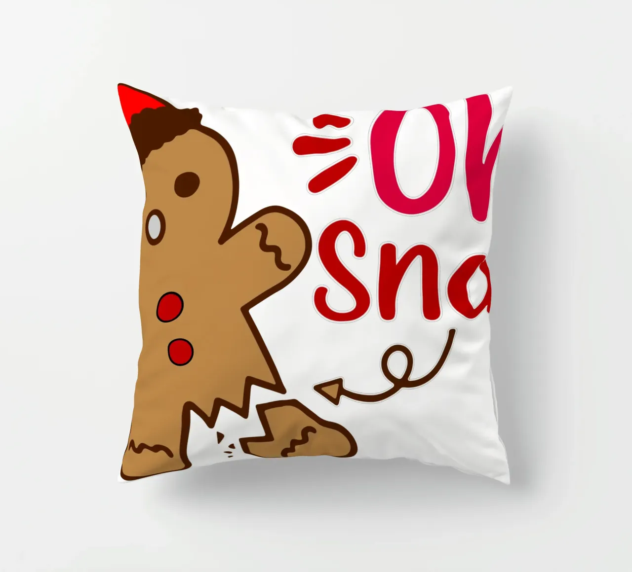 Oh Snap Gingerbread Christmas Cake decorative cushion by onefeelshop