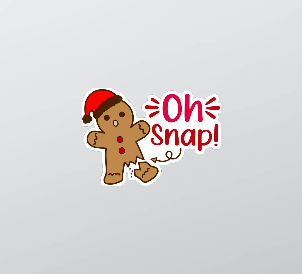 Oh Snap Peperkoek Kersttaart sticker van onefeelshop