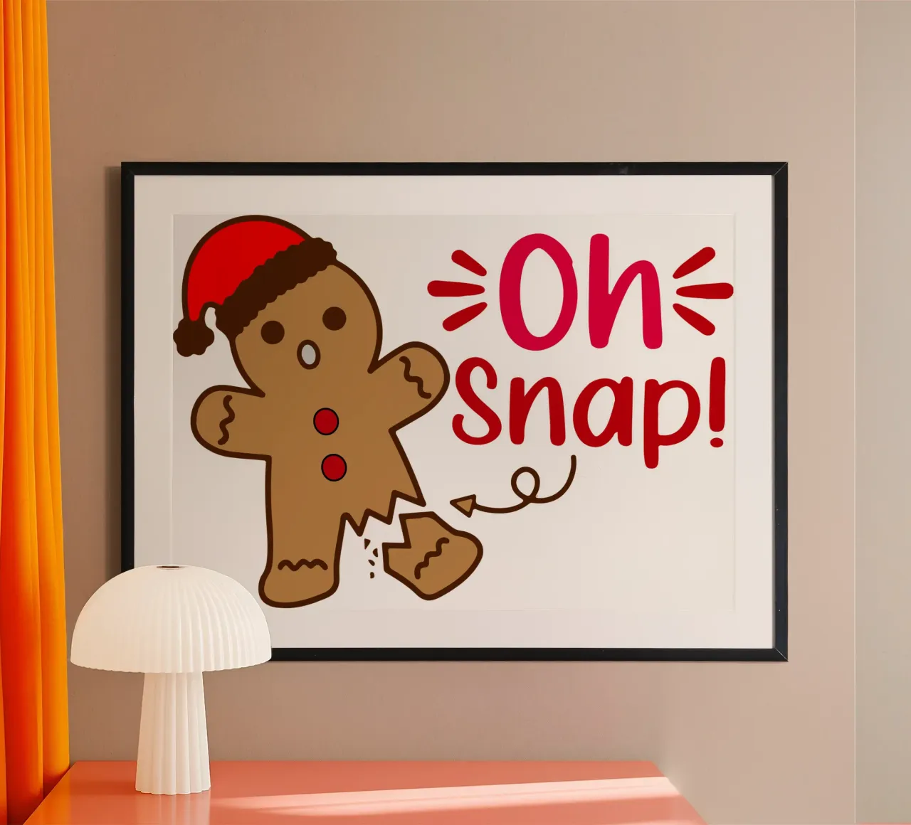 Tarta de Navidad de pan de jengibre Oh Snap poster de onefeelshop