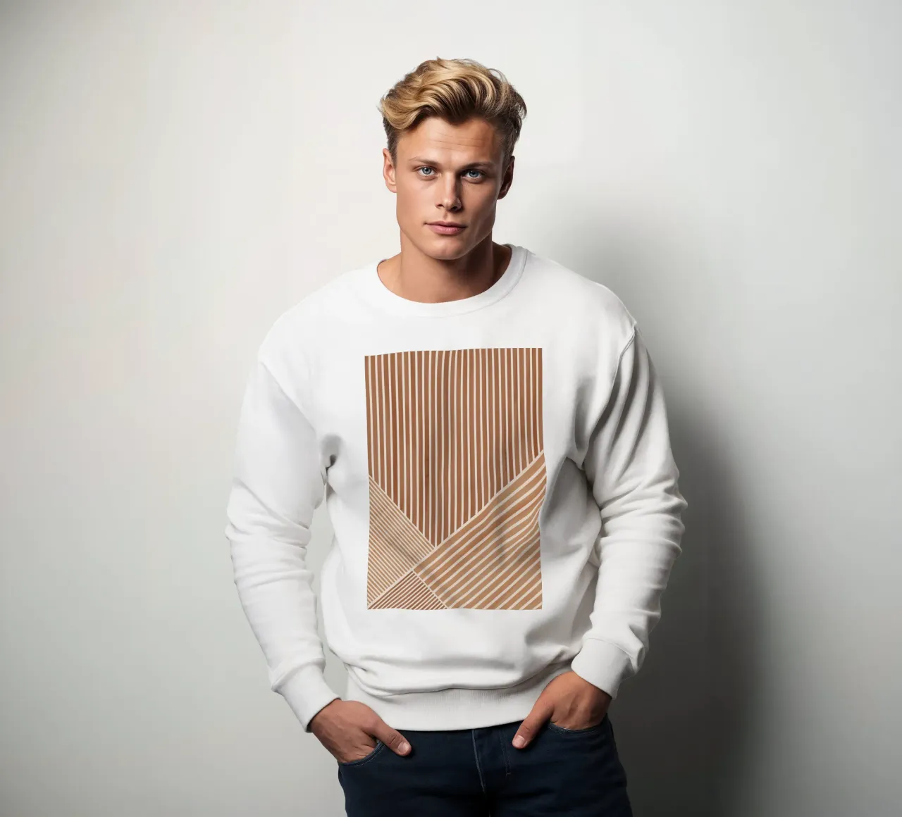 Geometric Pattern with Parallel Lines sweatshirt by Melloi Art Print