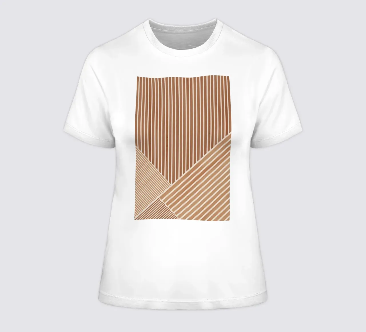 Geometric Pattern with Parallel Lines women's fitted t-shirt by Melloi Art Print