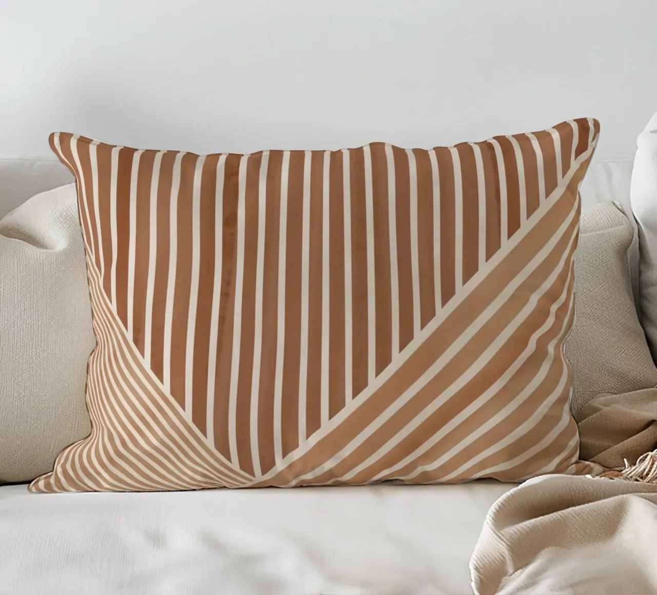 Geometric Pattern with Parallel Lines decorative cushion by Melloi Art Print