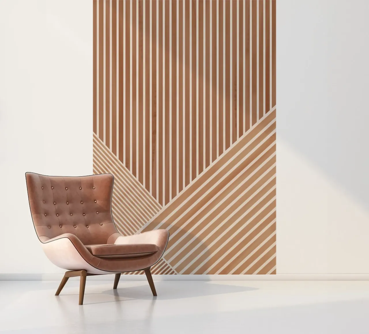 Geometric Pattern with Parallel Lines fotobehang van Melloi Art Print