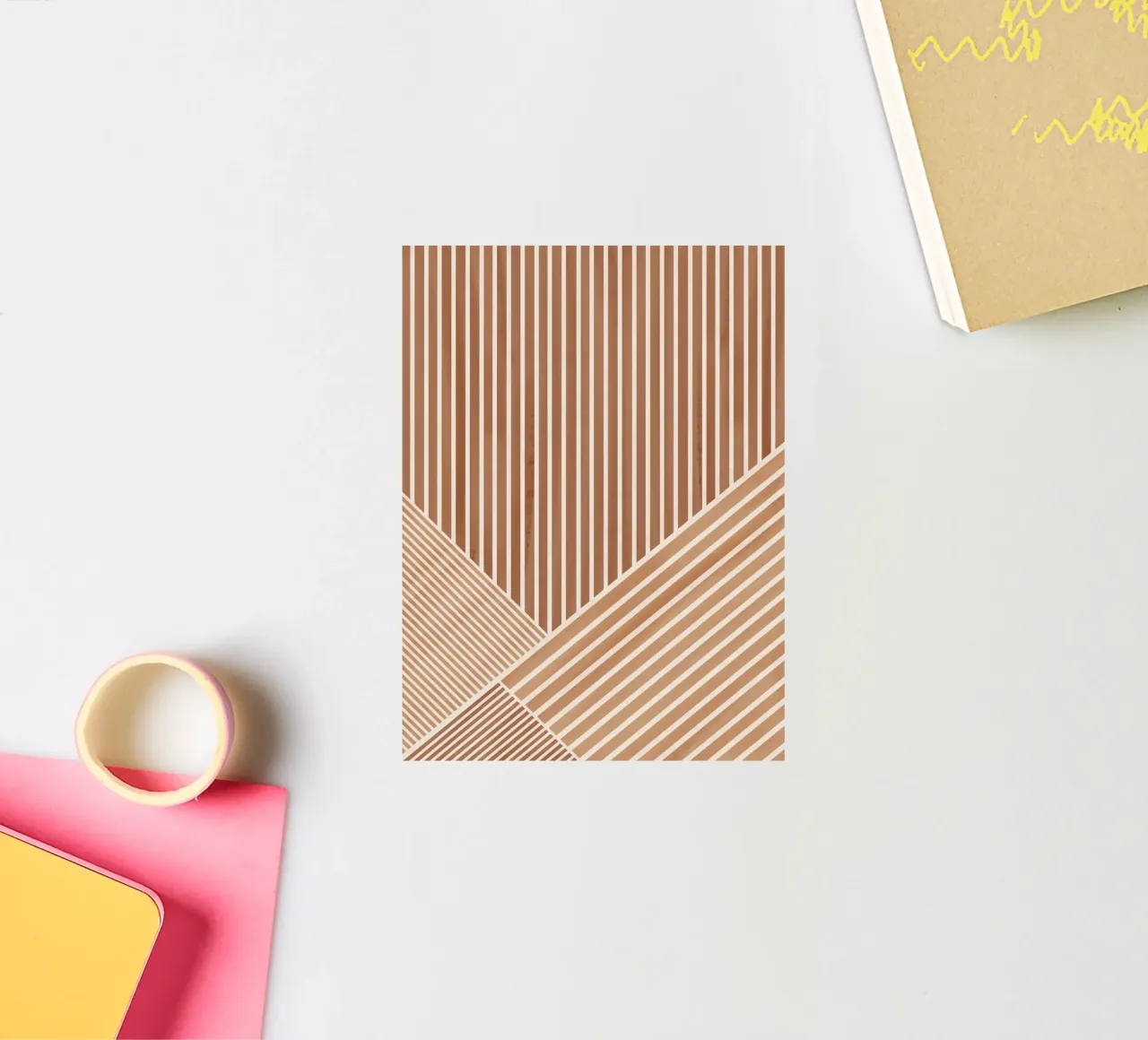 Geometric Pattern with Parallel Lines sticker by Melloi Art Print