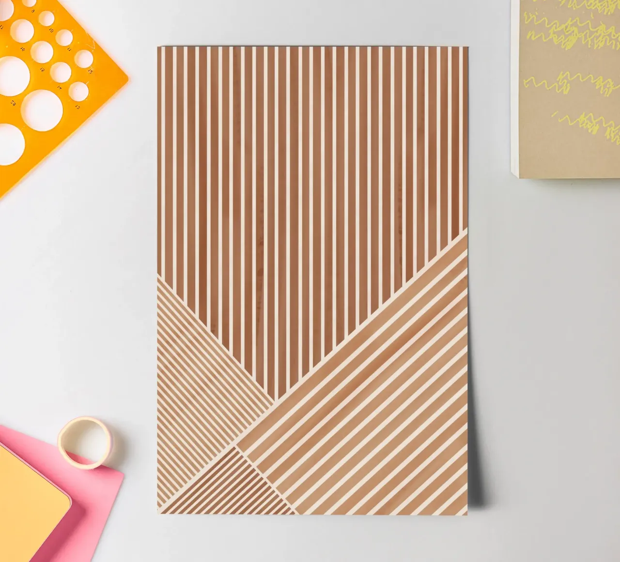 Geometric Pattern with Parallel Lines sticker sheet by Melloi Art Print