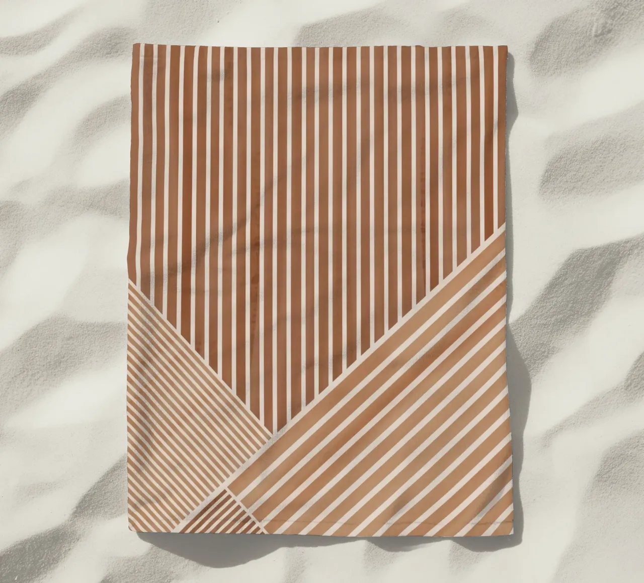 Geometric Pattern with Parallel Lines beach towel by Melloi Art Print