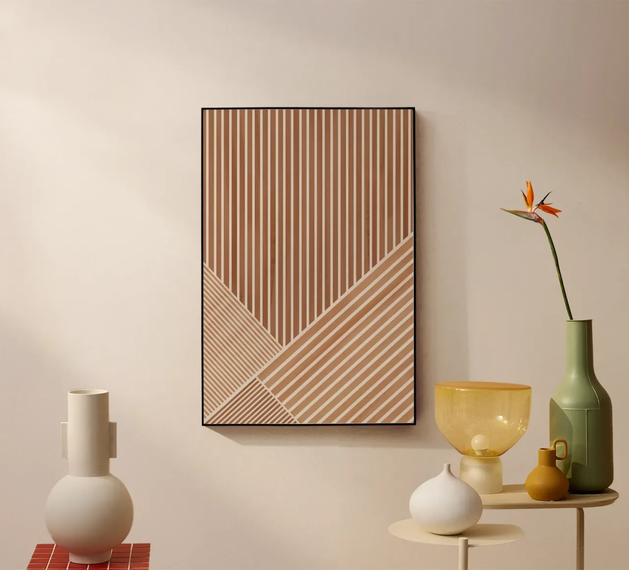 Geometric Pattern with Parallel Lines acrylic glass by Melloi Art Print