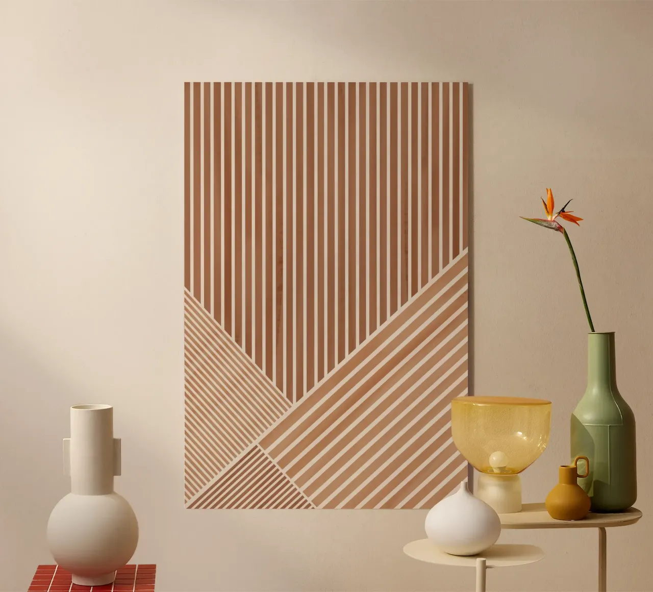 Geometric Pattern with Parallel Lines acryl van Melloi Art Print