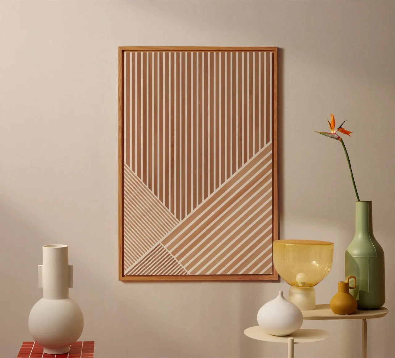 Geometric Pattern with Parallel Lines alu-dibond by Melloi Art Print