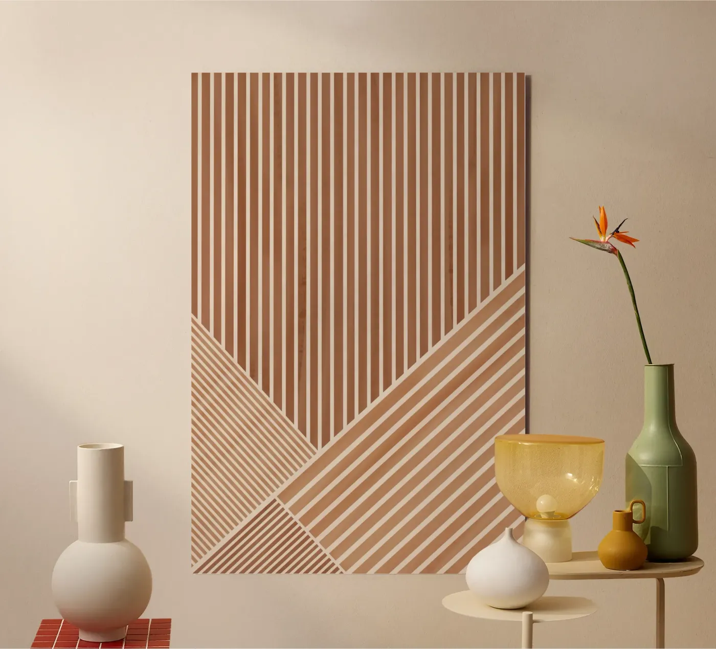 Geometrisch patroon met parallelle lijnen forex-plaat van Melloi Art Print