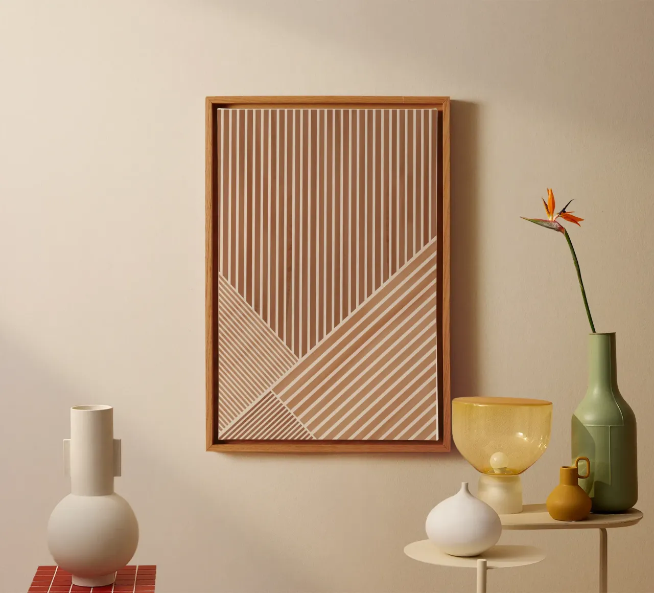 Geometric Pattern with Parallel Lines canvas by Melloi Art Print