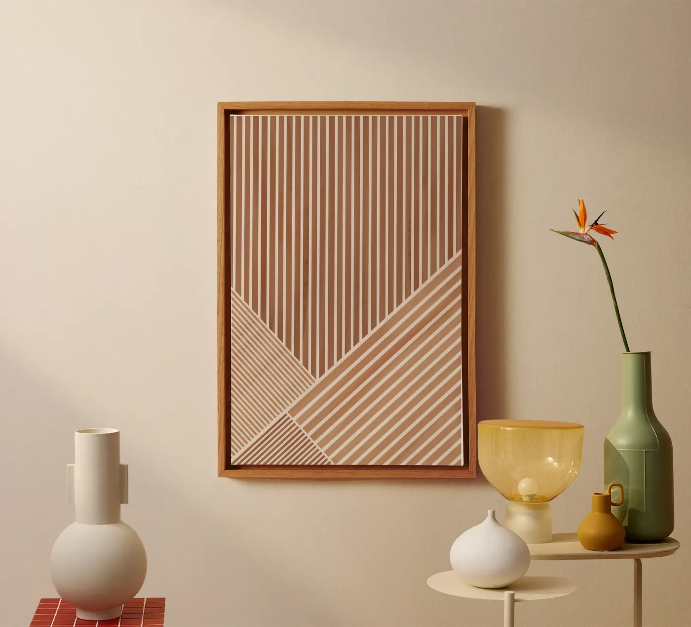 Geometric Pattern with Parallel Lines canvas van Melloi Art Print
