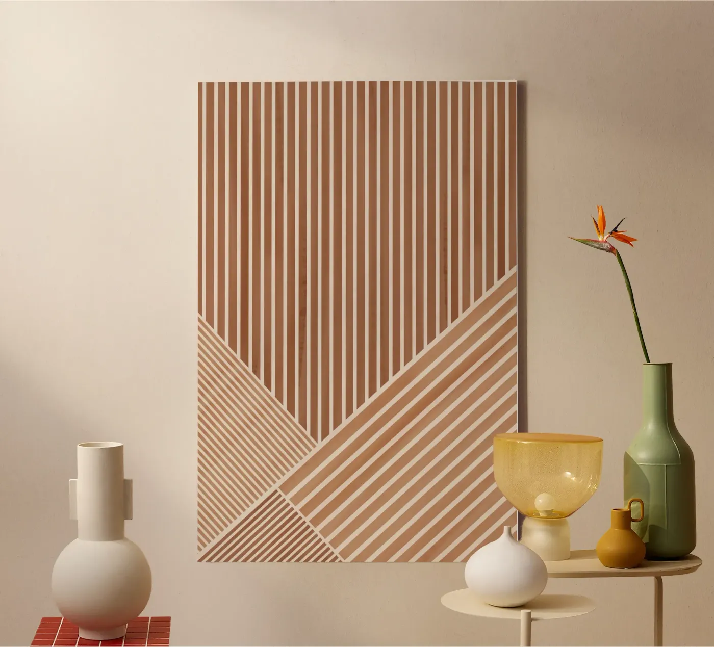 Geometric Pattern with Parallel Lines canvas van Melloi Art Print