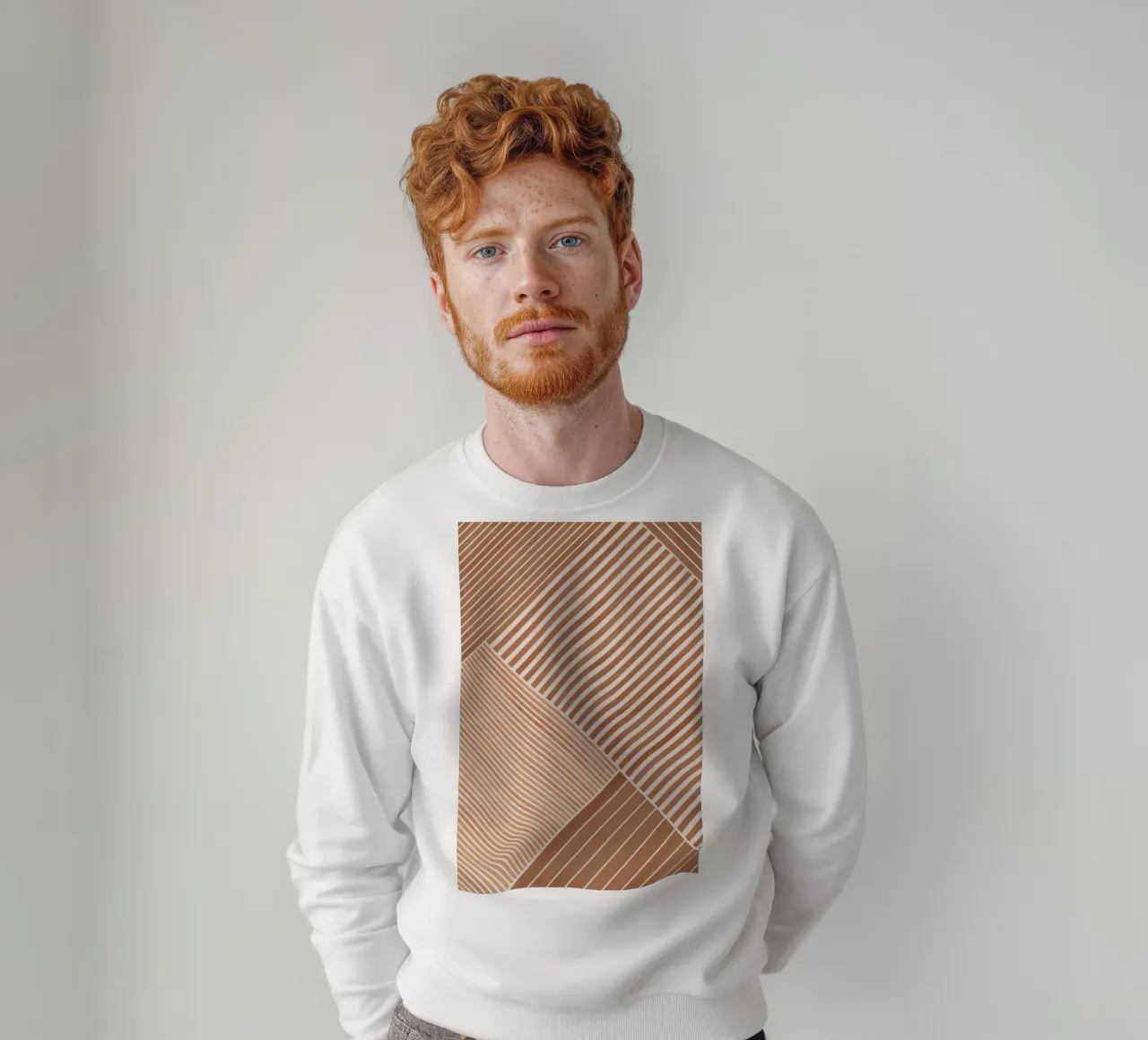 Geometrisches Muster mit diagonalen Linien Sweatshirt von Melloi Art Print